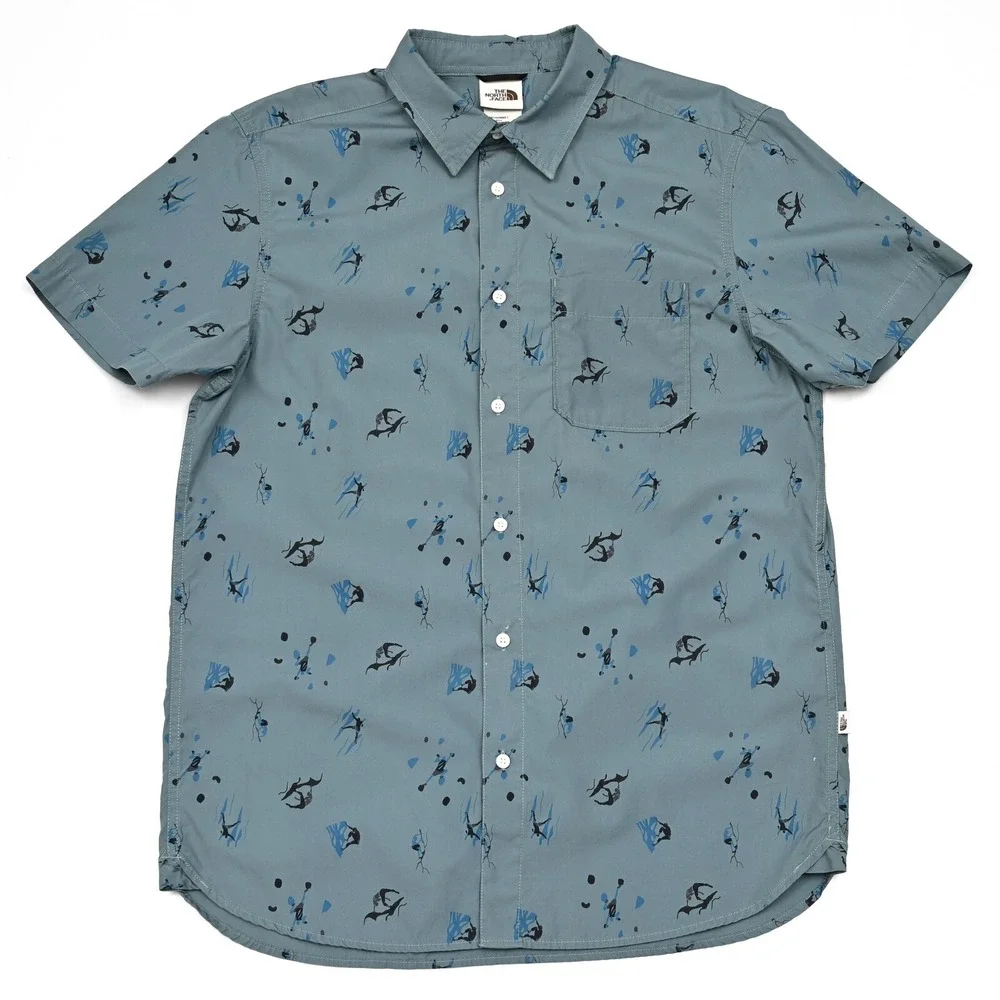 The North Face Baytrail‎ Short Sleeve Button Up Men's Large Climbers AOP Print